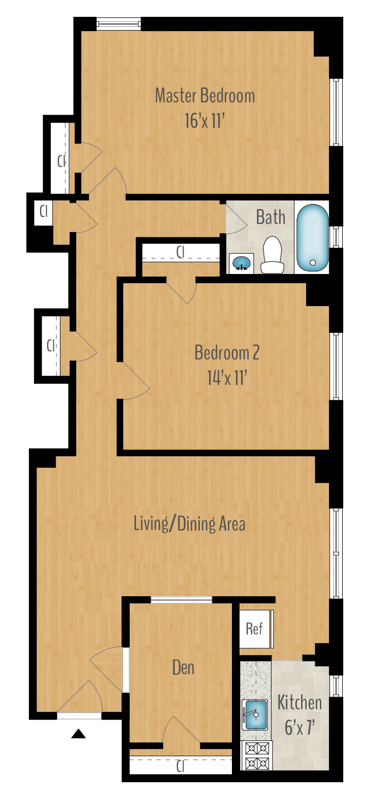 2 Bedroom + Den Image